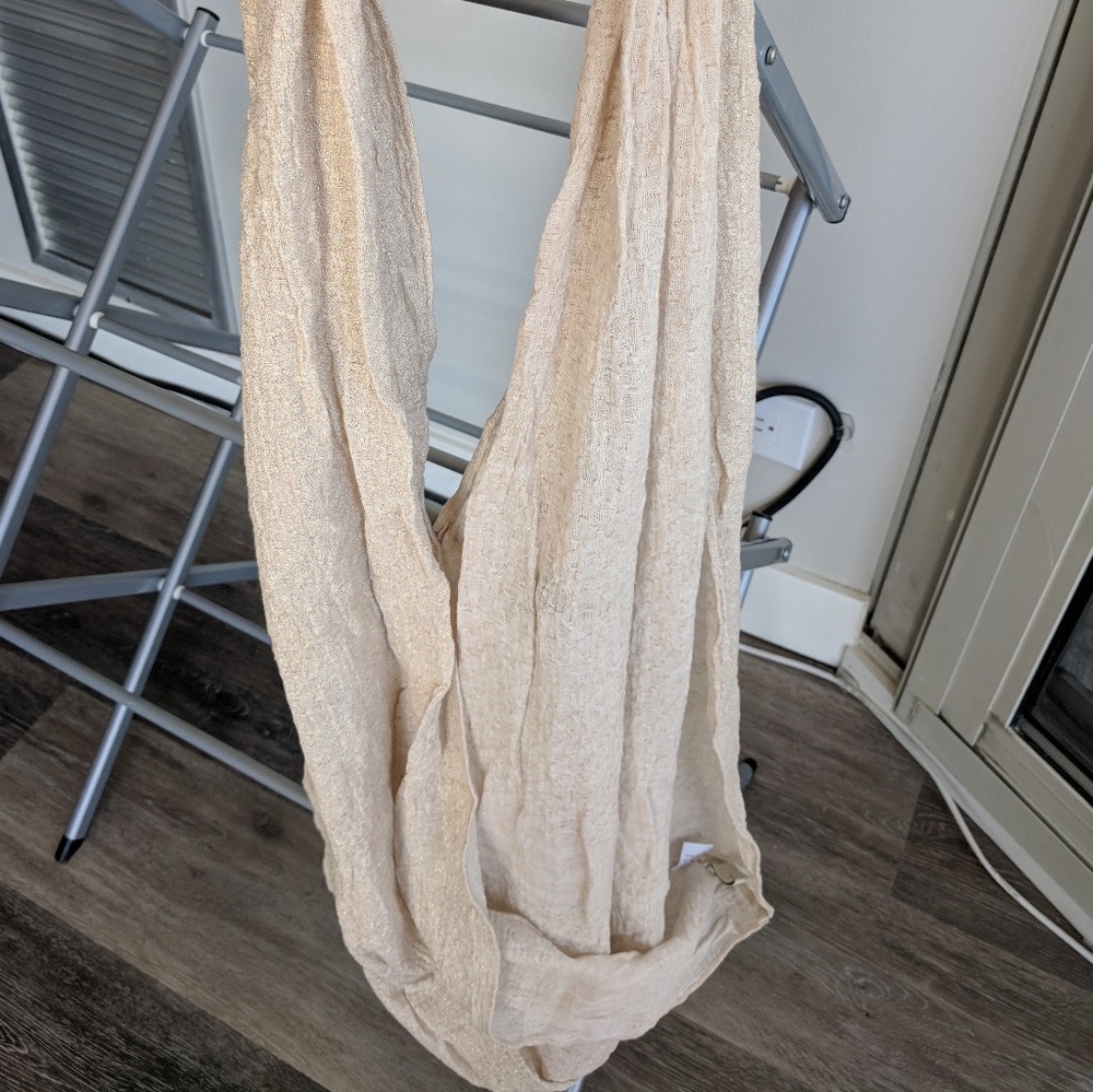 Loft Cream & Gold Infinity Scarf